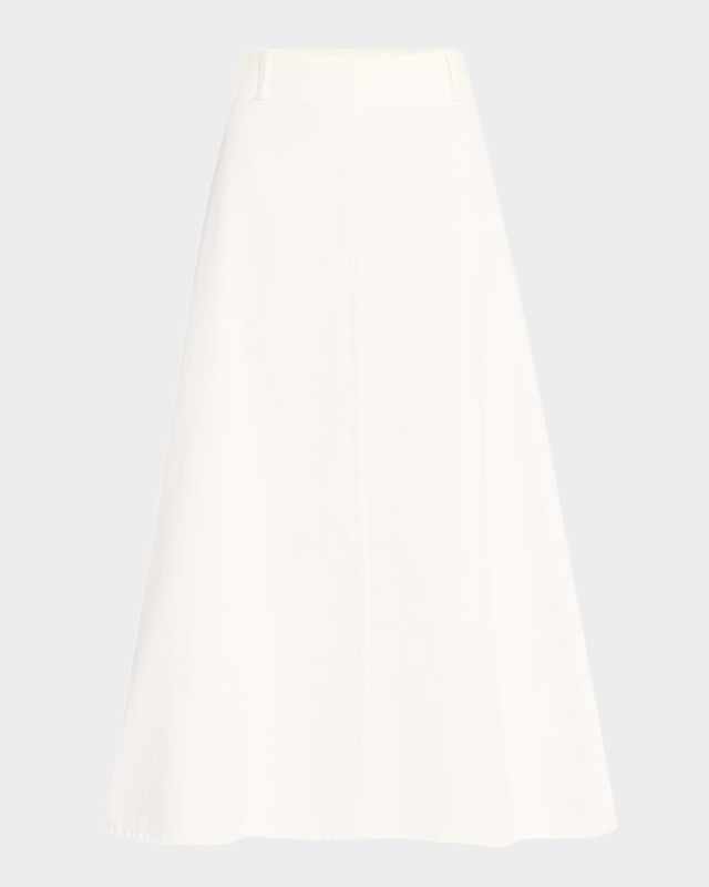 Carlas A-Line Organic Cotton Twill Midi Skirt